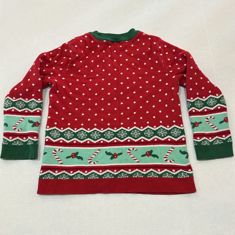 Disney Kids Red and Green Family Holiday Sweater Size 5 - Picture 8 of 10